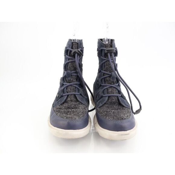 Sorel Kids' Explorer Waterproof Lace-Up Boot Blue Tall Winter Size 3 Leather - Picture 2 of 11